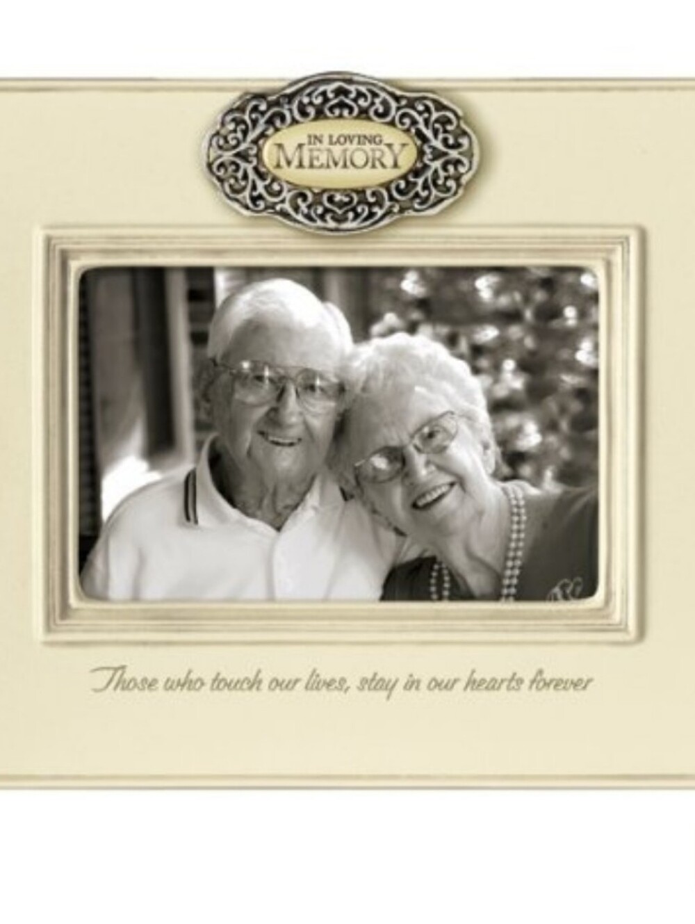 "In Loving Memory" Memorial Picture Frame Cream Cream/Gold Remembrance